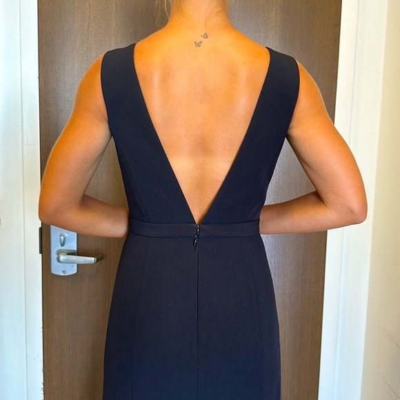 BCBG MAXAZRIA Formal Black Dress with Flesh Mesh Hidden Zipper in Back - Picture 7 of 10